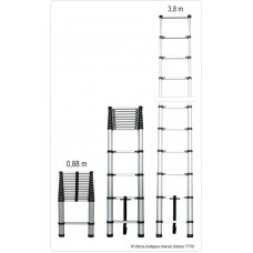 VOREL Scara telescopica din aluminiu 3.8m, 13 trep..
